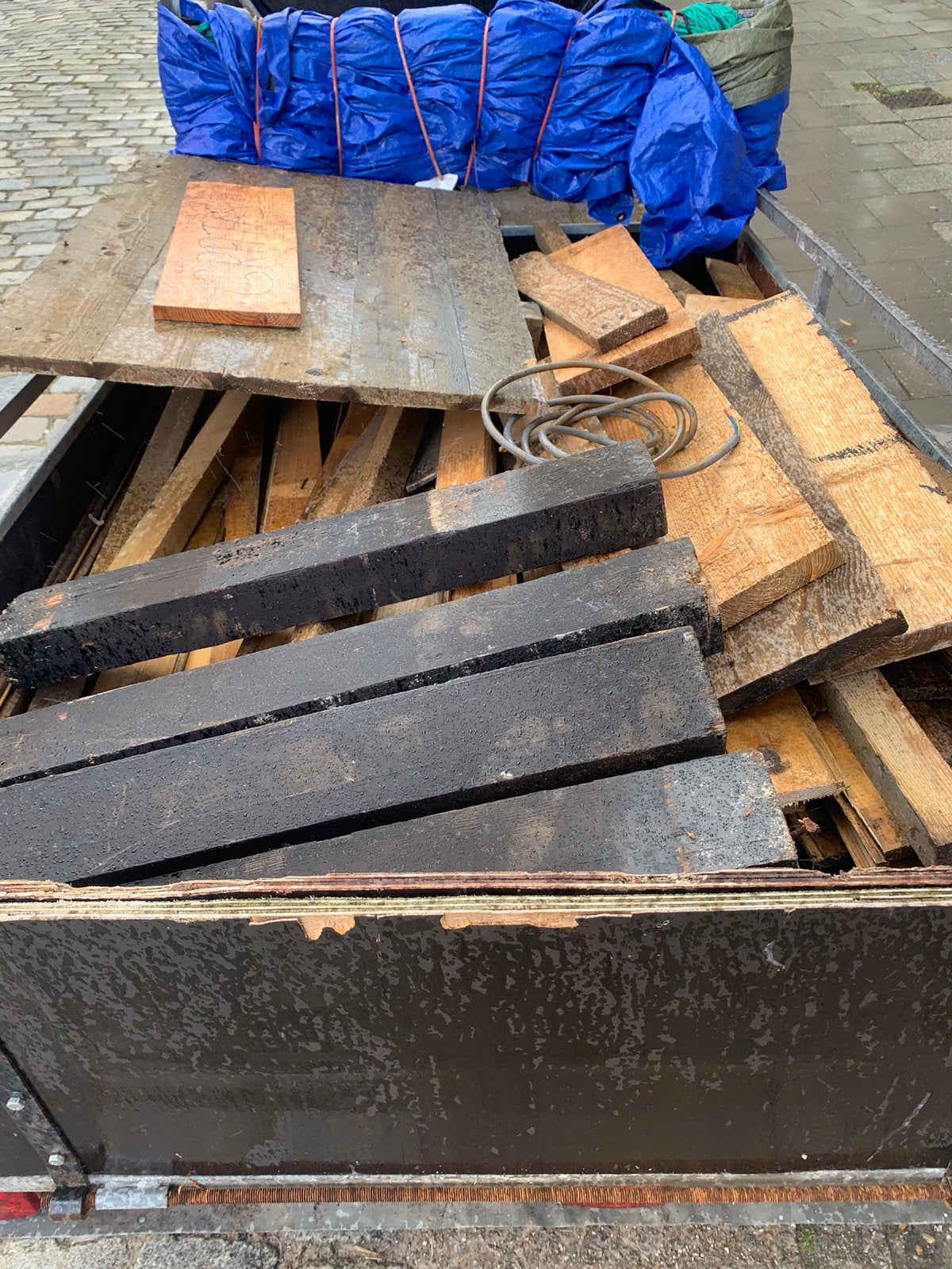 GRATIS HOUT – LET OP: SPIJKERS!, Jardin & Terrasse, Enlèvement, Utilisé, Bois