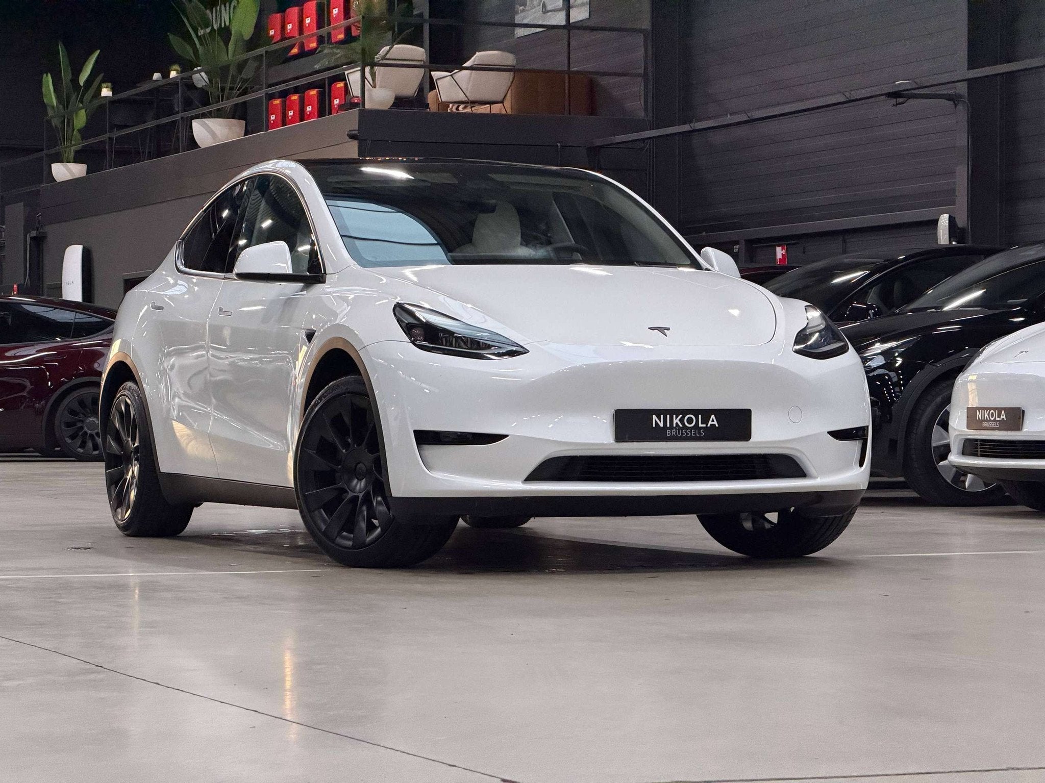 Tesla Model Y MODEL Y LONG RANGE RWD - HW4 - 20" INDUCTION -, Auto's, Achterwielaandrijving, Gebruikt, 600 km, Wit