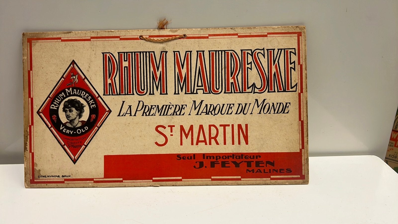 Reclamebordje Feyten Malines Mechelen., Verzamelen, Ophalen of Verzenden, Gebruikt, Reclamebord