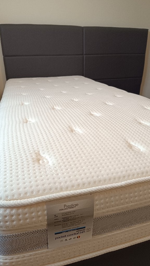 Boxspring, Ophalen, Bruin, Tweepersoons, Zo goed als nieuw