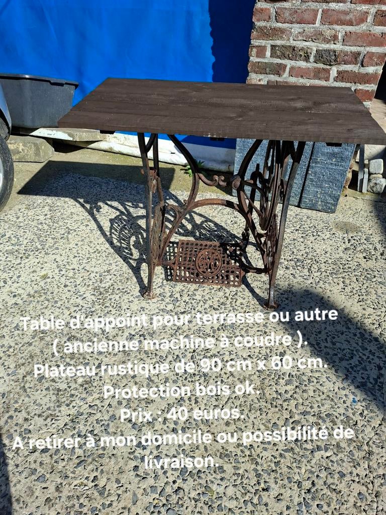 Table d'appoint pour cour, terrasse, jardin., Comme neuf, Rectangulaire, Bois