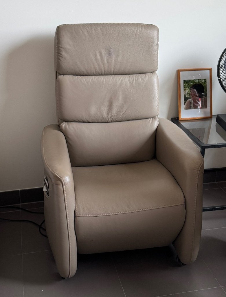 fauteuil inclinable en cuir Hukla avec support, Enlèvement, Utilisé, Cuir