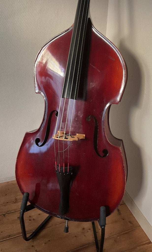 Mooie, donker-rode contrabas 3/4, Musique & Instruments, Enlèvement, Utilisé, Contrebasse 3/4