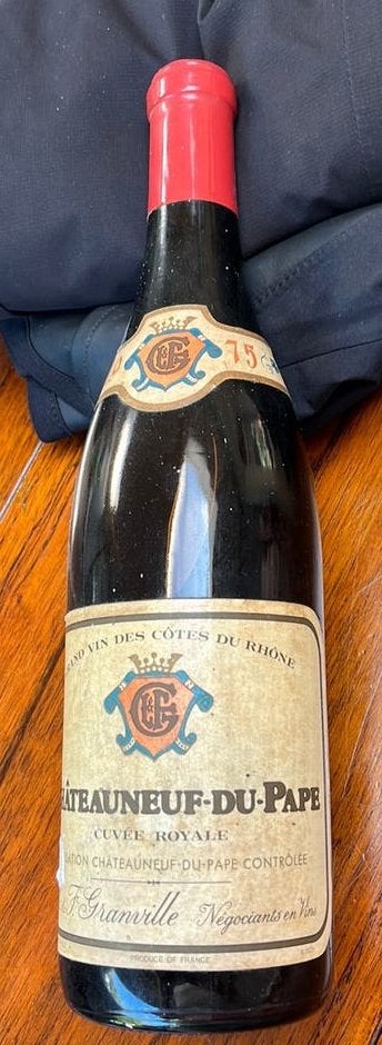 1975 Châteauneuf-du-Pape cuvée royale L&F Granville, Verzamelen, Ophalen of Verzenden, Zo goed als nieuw