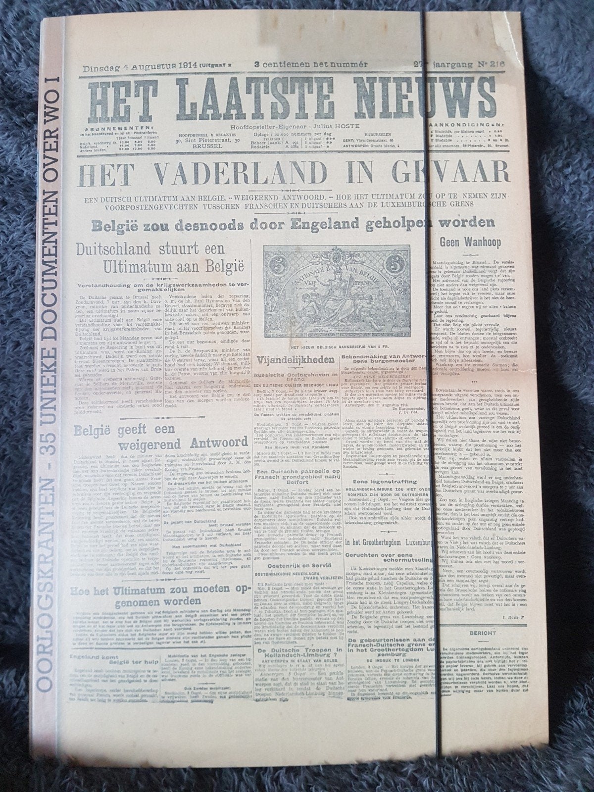 Oorlogskranten over WO 1914, Ophalen