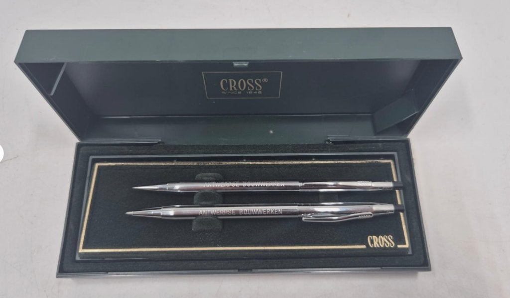 Coffret Stylo à Bille et Crayon Cross Classic Century Chrome, Ophalen of Verzenden, Balpen, Cross