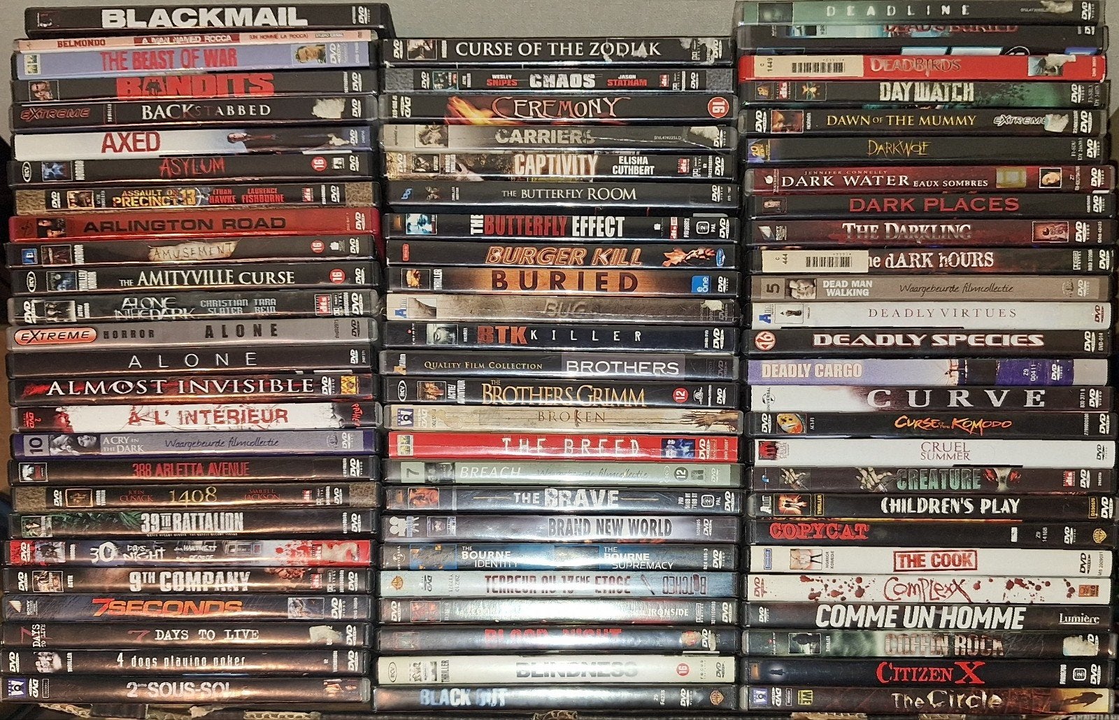 Horror / Thriller Heel veel dvd's aan 1€ stuk, Cd's en Dvd's, Vanaf 12 jaar, Ophalen of Verzenden, Zo goed als nieuw