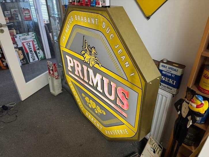 Vintage Primus Brouwerij Haacht Lichtbak Reclamebord, Verzamelen, Merken en Reclamevoorwerpen