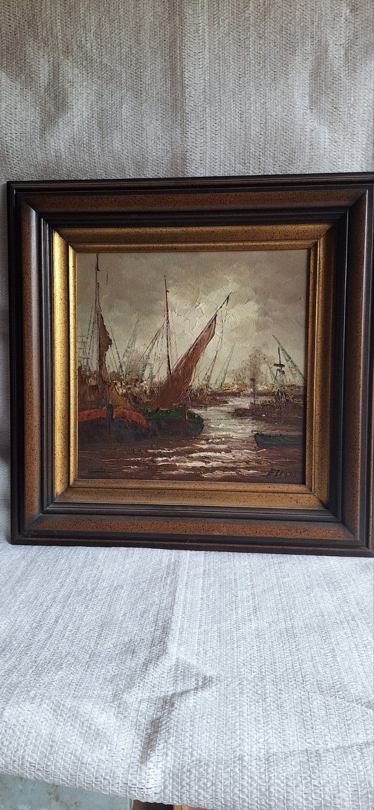 peinture à l'huile d'une vue sur le port, Enlèvement