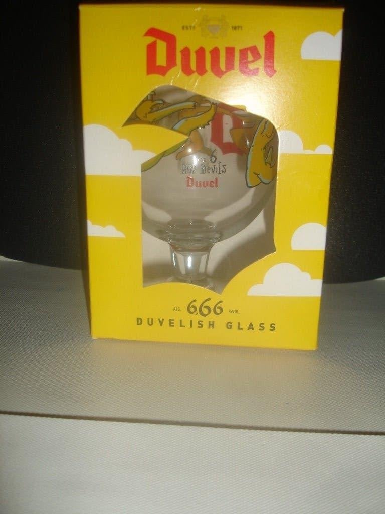 Bierglas Duvel, Hop Devils, 666, 2 stuks aan € 6,00 per stuk, Verzamelen, Ophalen of Verzenden, Nieuw, Glas of Glazen, Duvel