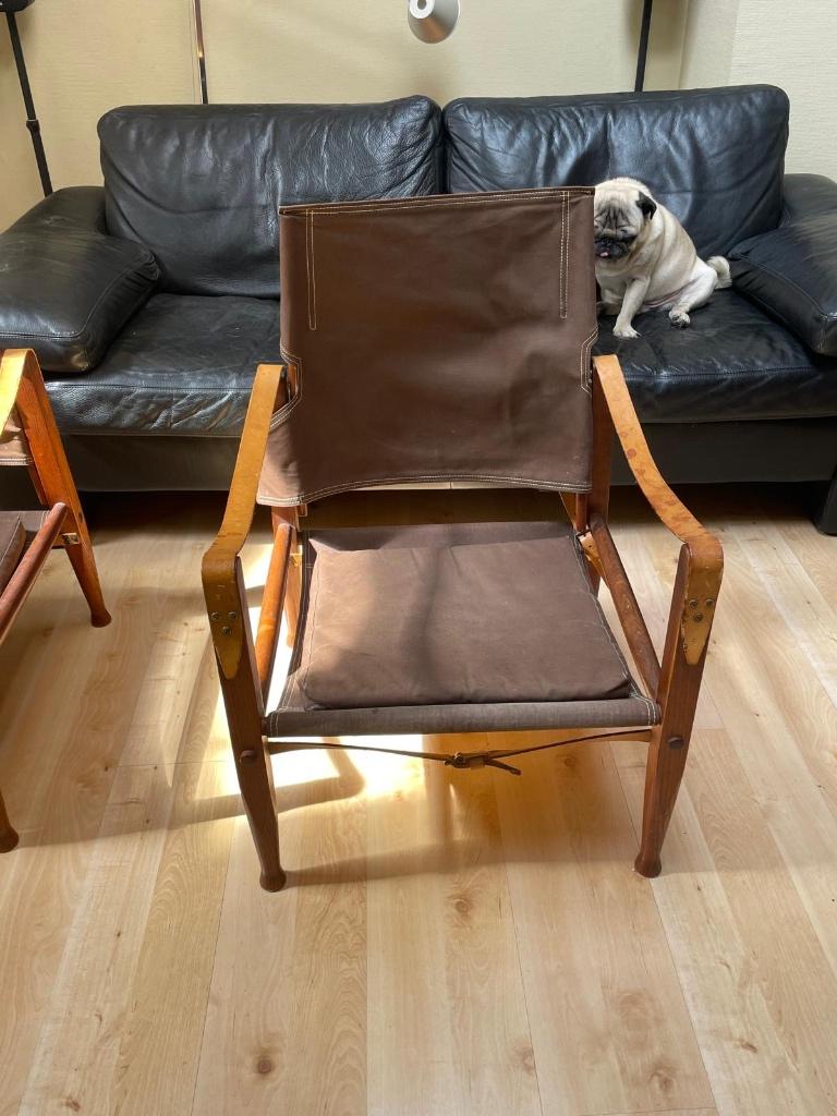 Safari fauteuils van Kaare Klint, Ophalen, Gebruikt, Minder dan 75 cm, Stof