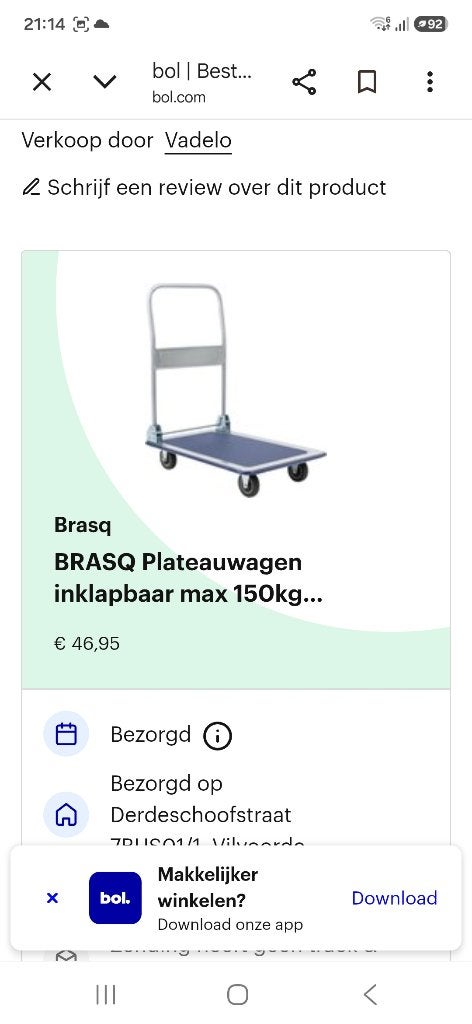 Plateauwagen nieuw, Bricolage & Construction, Chariots de transport, Enlèvement, Neuf, Chariot de transport