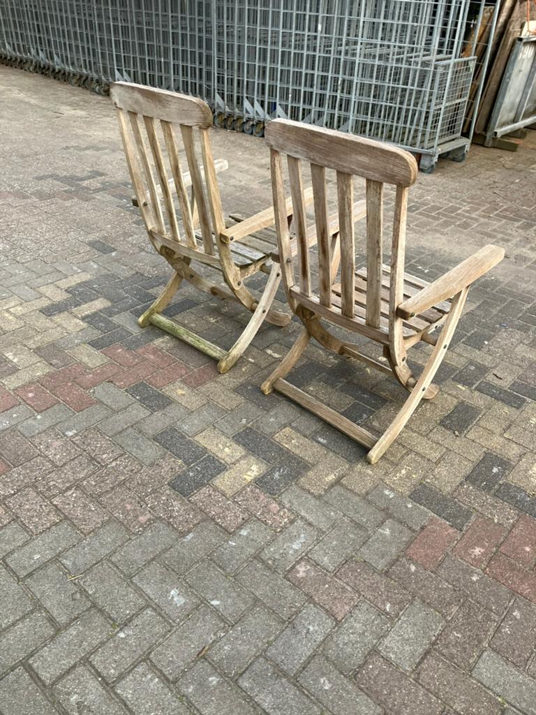 Teak houten stoelen, Ophalen, Zo goed als nieuw, Verstelbaar