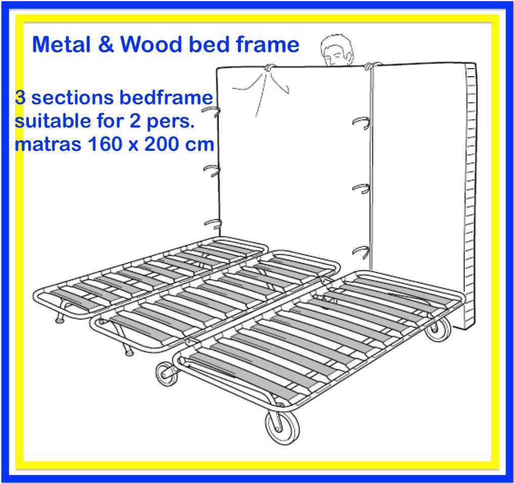 sommier cadre de lit (all in) 160 x 200 cm, Enlèvement ou Envoi, Queen size, 200 cm, Metal et bois