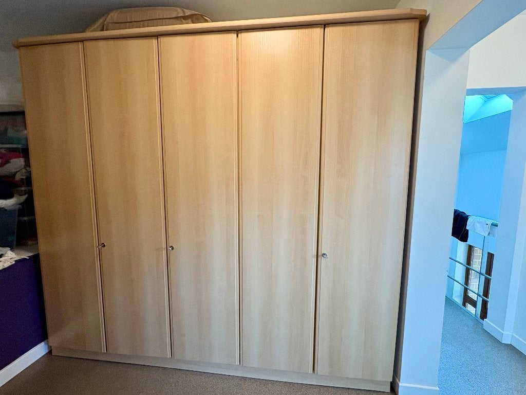 Grande garde-robe moderne, Moderne kleerkast in lichte beukenlook, 200 cm ou plus, Enlèvement, Utilisé