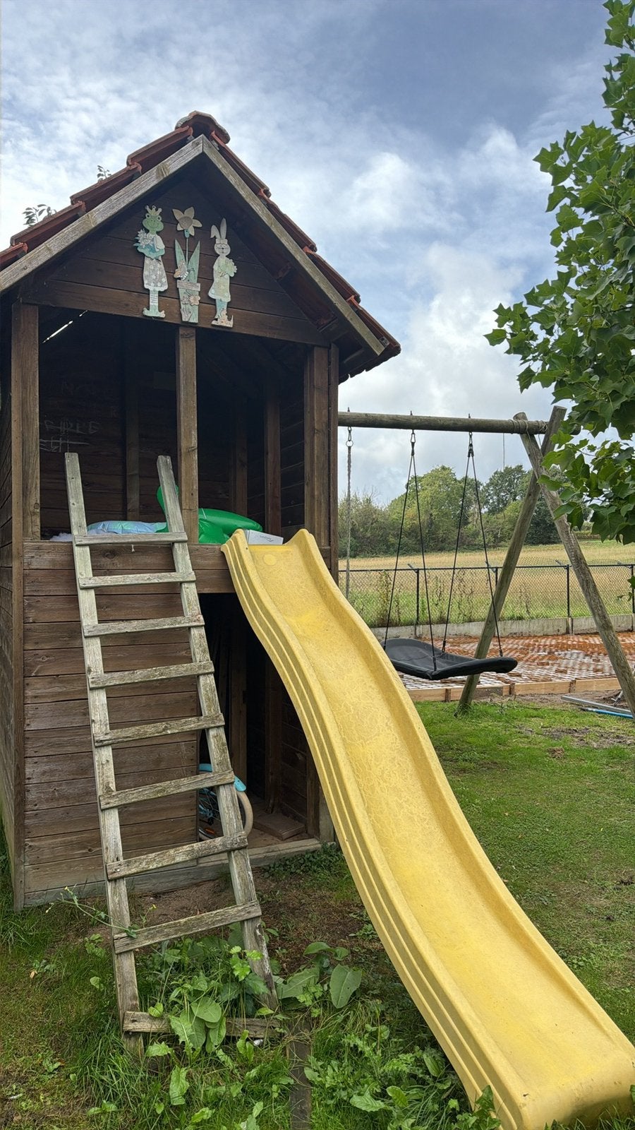 Speeltuig met schommel en schuifaf, Enlèvement, Utilisé, Toboggan