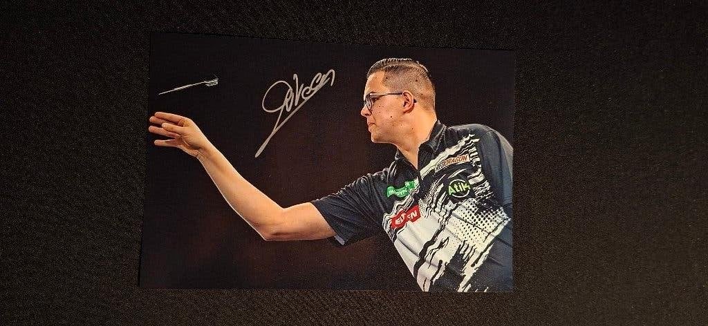 Photo avec signature (impression) ; Gian van Veen # Darts, Enlèvement ou Envoi, Neuf, Autres types