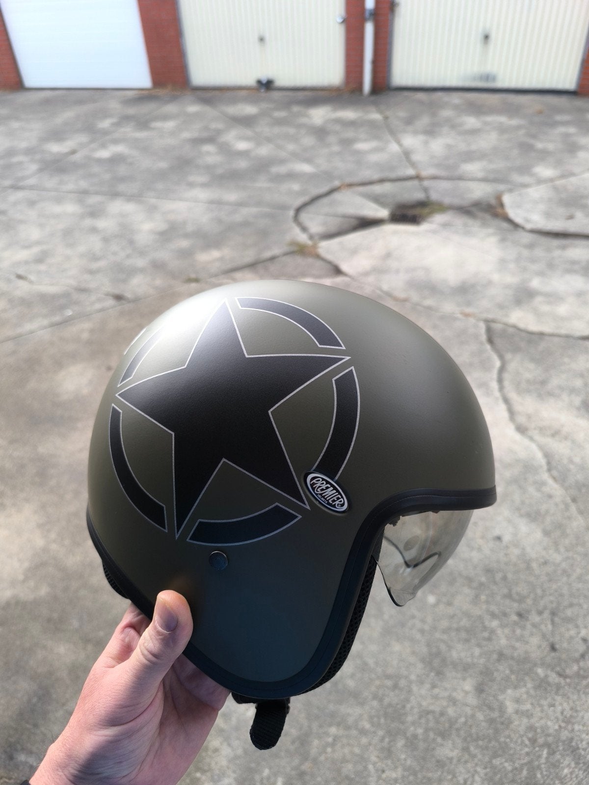 Motor helm XL "Vintage Star Military BM 22.06", Fietsen en Brommers, Ophalen, Zo goed als nieuw, Extra large of groter, Premier