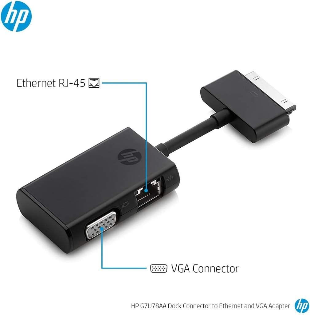 HP Dock Connector to Ethernet and VGA Adapter G7U78AA, Informatique & Logiciels, Enlèvement ou Envoi, Comme neuf