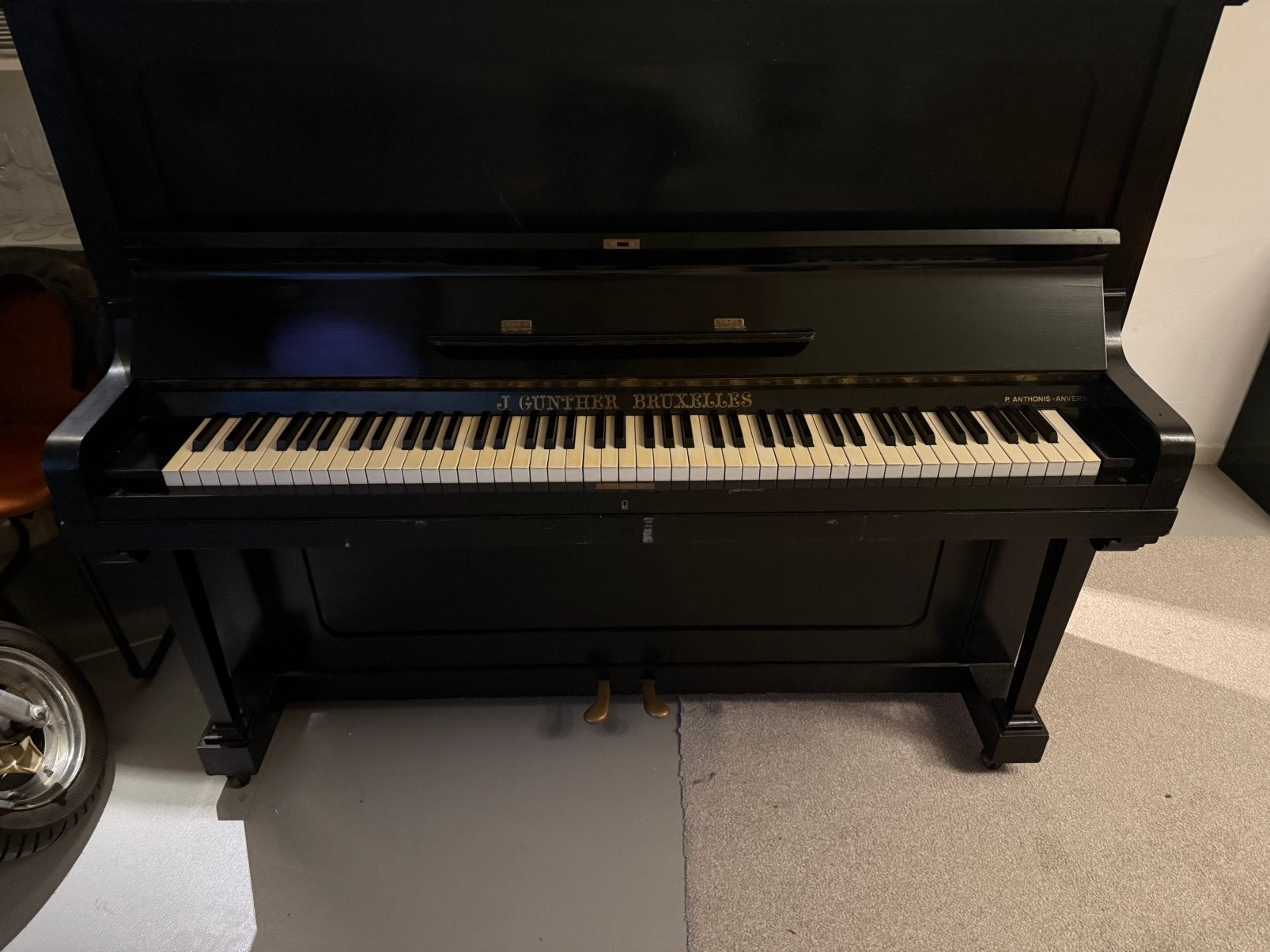 Buffetpiano J Gunther, Musique & Instruments, Pianos, Utilisé, Piano, Noir, Brillant, Enlèvement