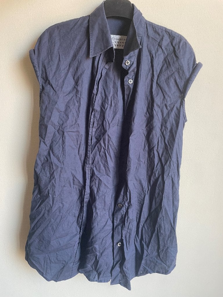 Margiela hemd zonder mouwen, Kleding | Dames, Maat 38/40 (M), Blauw, Ophalen of Verzenden, Zo goed als nieuw