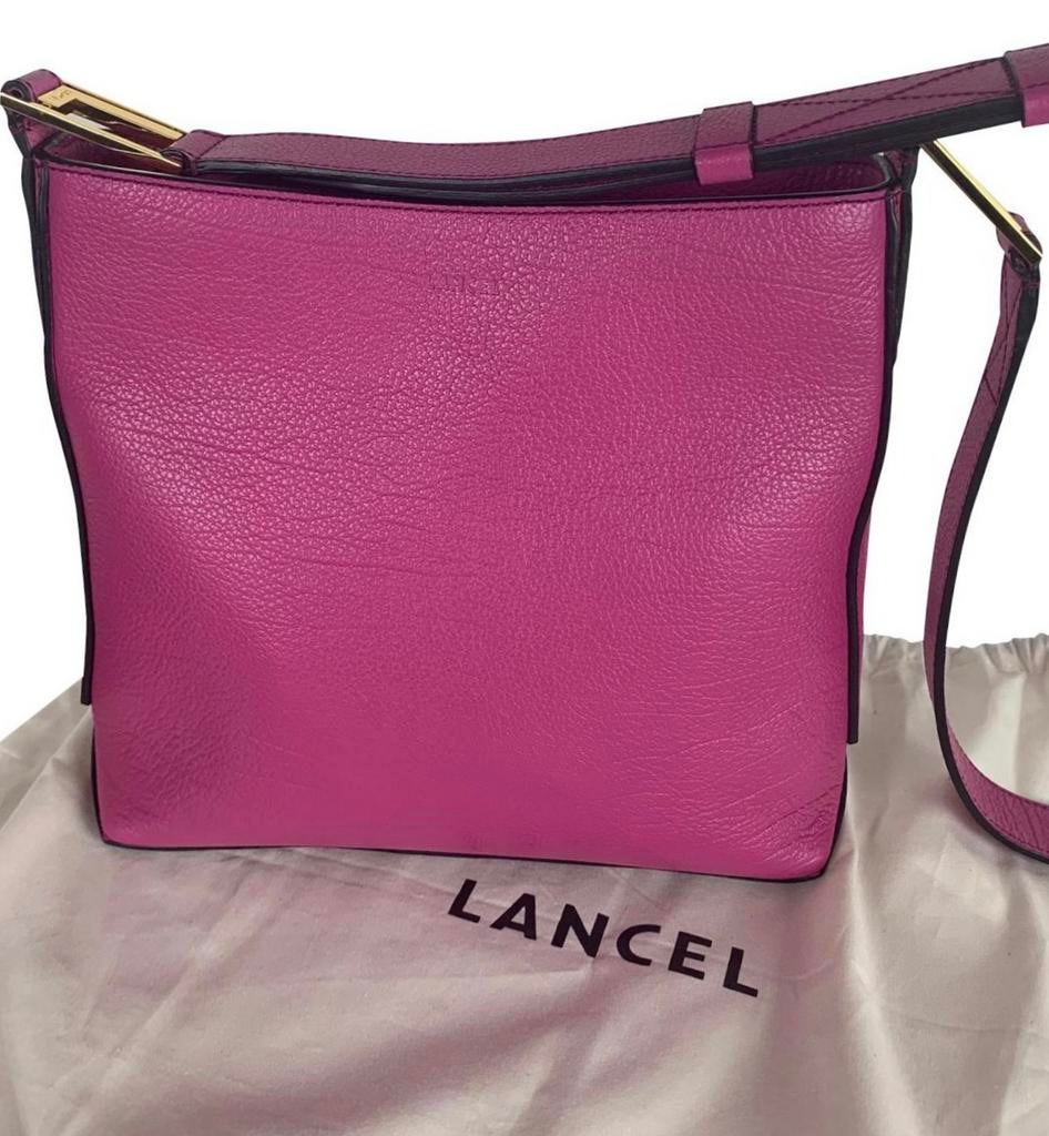Lancel elegante grote Hobo Max tas in fuchsia leer, Ophalen of Verzenden, Zo goed als nieuw