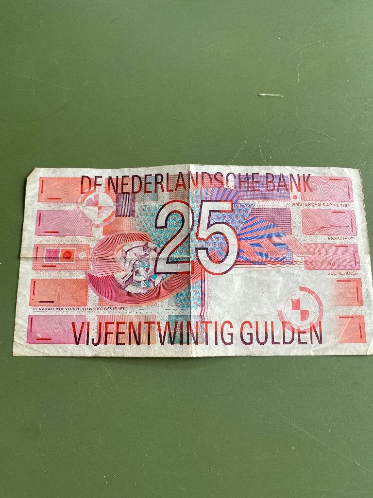 Vijfentwintig gulden 1989 roodborstje, Ophalen, 25 gulden, Los biljet