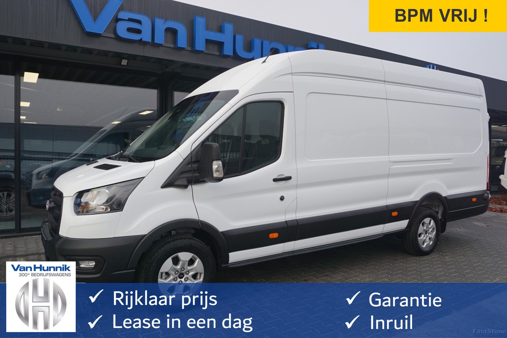 Ford Transit 350L 130PK L4H3 Vol optie 40x op voorraad! NR., Capteur de stationnement, Achat, Entreprise, 3 places