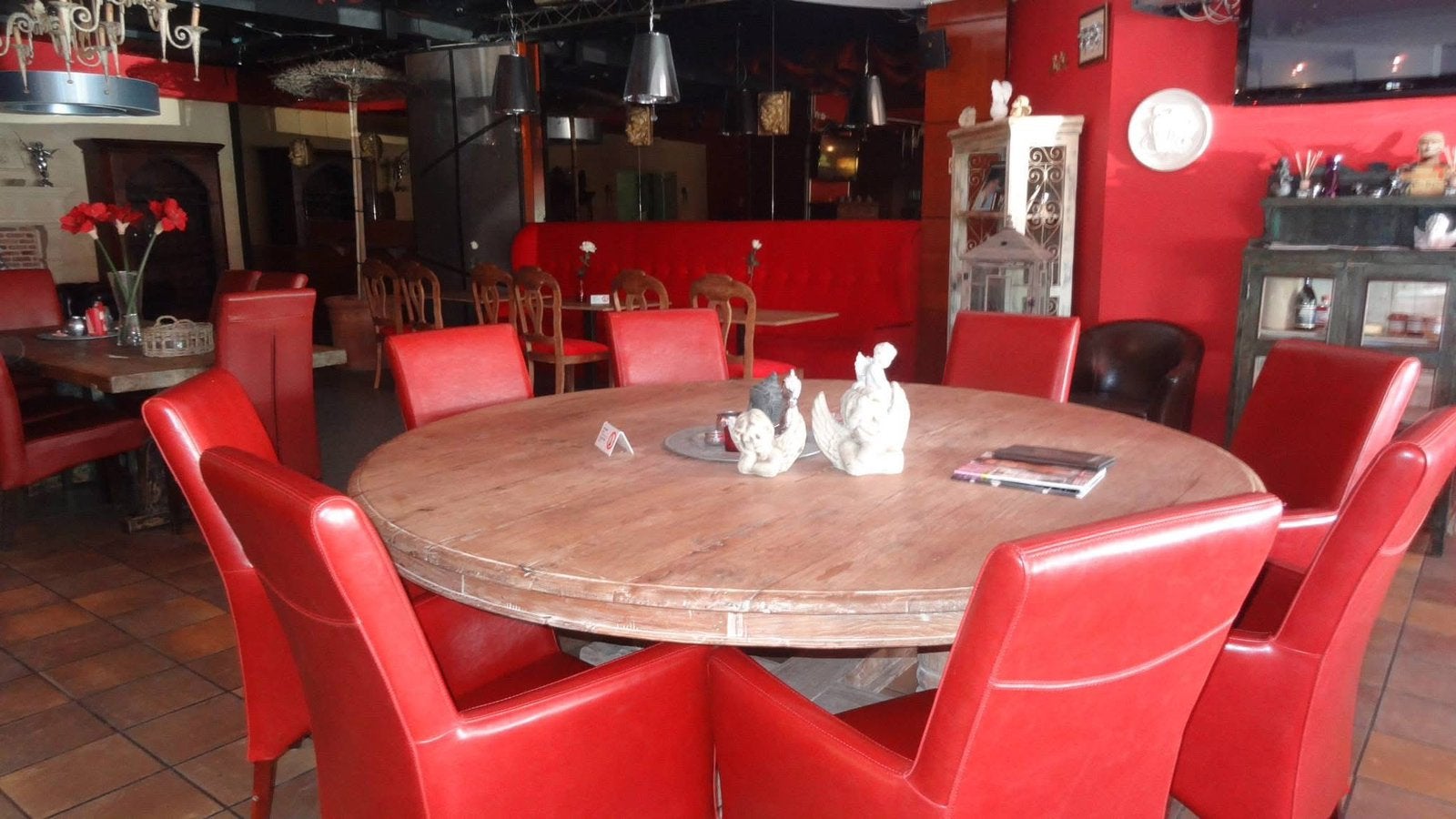 Table/ grande table en teck /240/ ronde, Maison & Meubles, Enlèvement, Rond, Teck