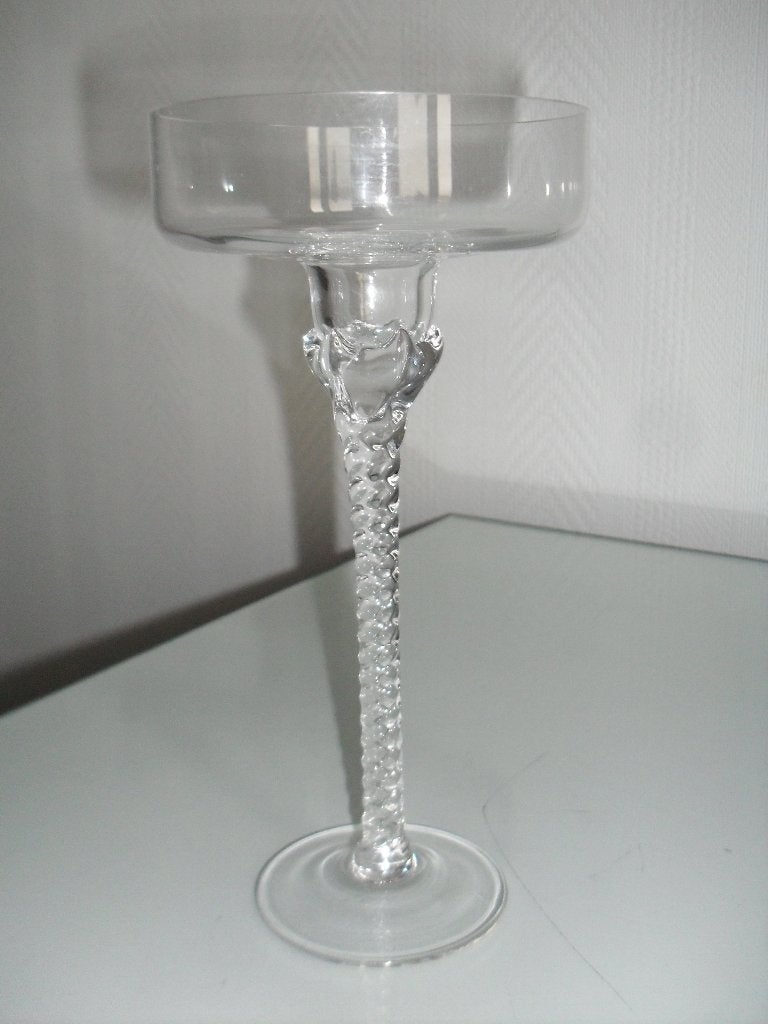 glazen kandelaar (hoogte: 22  cm), Ophalen of Verzenden, Glas