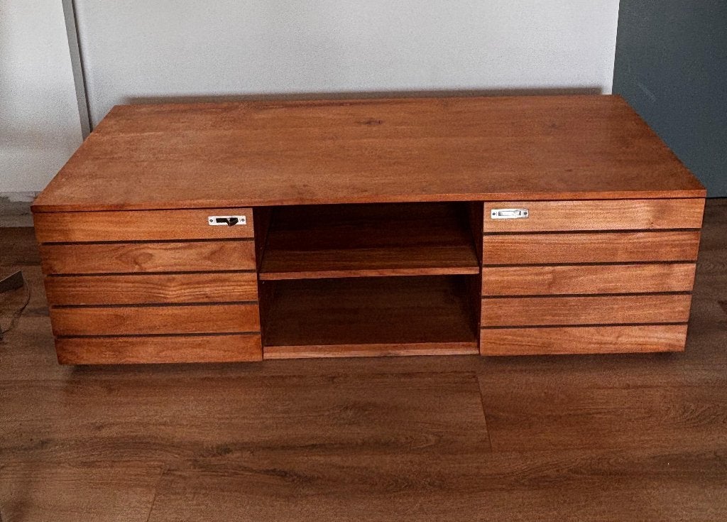 Meuble TV Ethnicraft - Teck, Maison & Meubles, Teck, Moins de 100 cm, 150 à 200 cm, Enlèvement