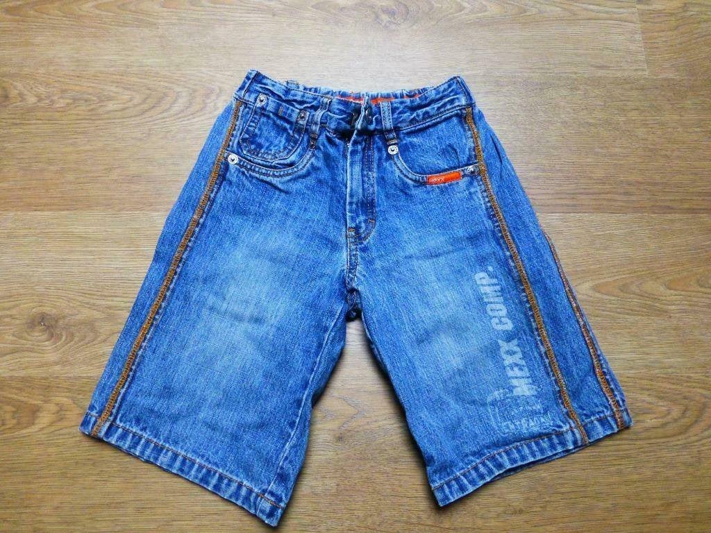 blauwe jeans short of bermuda MEXX maat 110, Enfants & Bébés, Garçon, Enlèvement ou Envoi, Utilisé, Pantalon