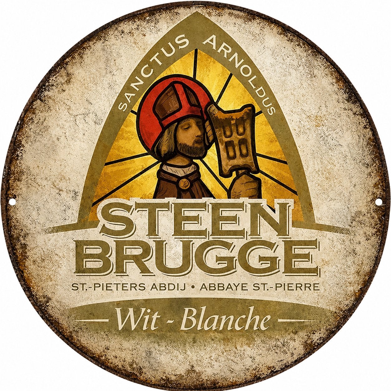 Metalen reclamebord Steenbrugge wit - retro vintage mancave, Ophalen of Verzenden, Nieuw, Reclamebord, Plaat of Schild, Overige merken