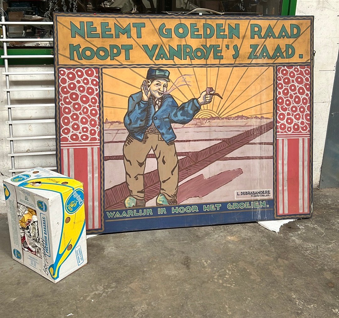 Ancienne publicité sur toile de Roy, Enlèvement, Comme neuf