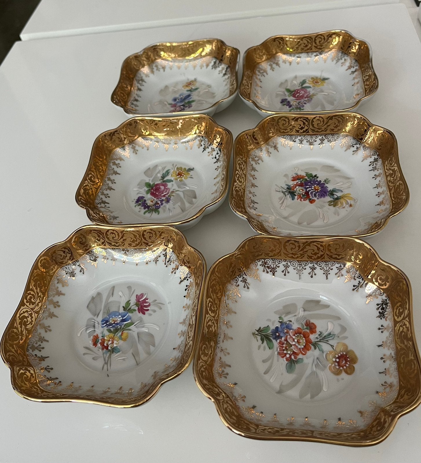 rachtige vintage porseleinen schaaltjes – 6 stuks, Antiquités & Art, Antiquités | Services (vaisselle) complet, Enlèvement ou Envoi