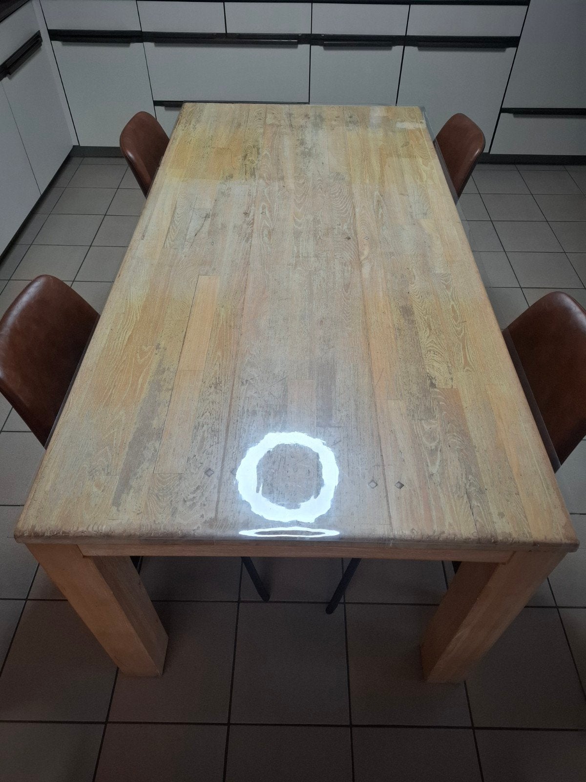 eettafel plus 4 stoelen, Huis en Inrichting, Ophalen, Eikenhout, 50 tot 100 cm, Zo goed als nieuw
