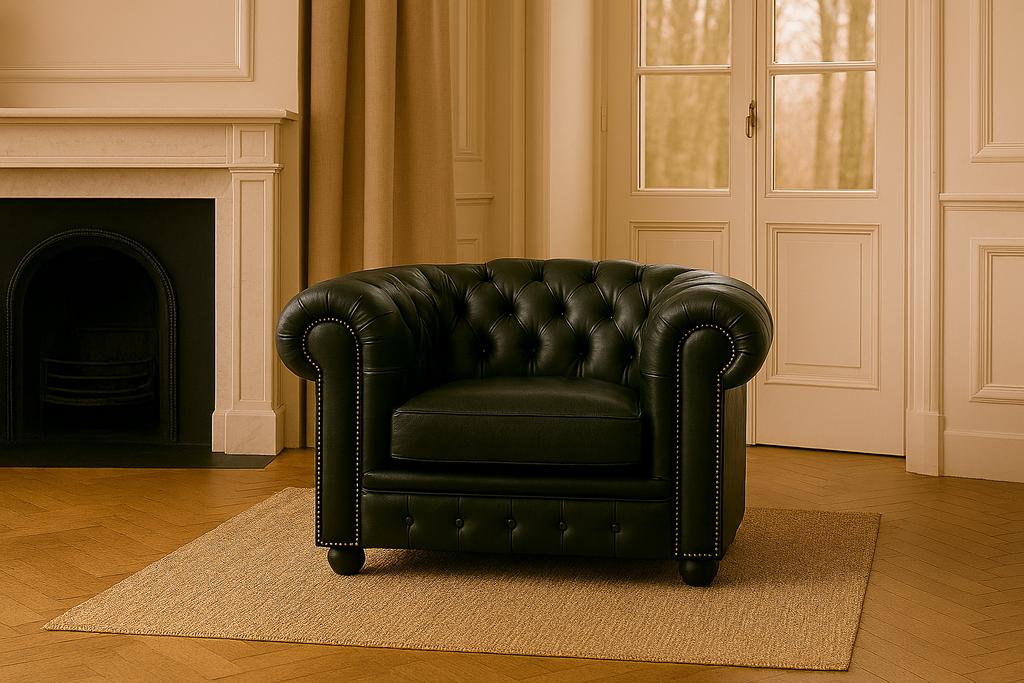 Véritable chaise Chesterfield vintage — années 1950, Antiquités & Art, Antiquités | Meubles | Chaises & Canapés, Enlèvement