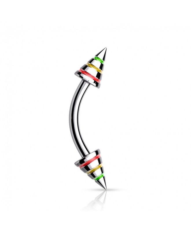 Piercing Arcade Spike Rayures sourcil rouge jaune vert, Bijoux, Sacs & Beauté, Piercings, Envoi, Neuf, Acier, Piercing sourcils