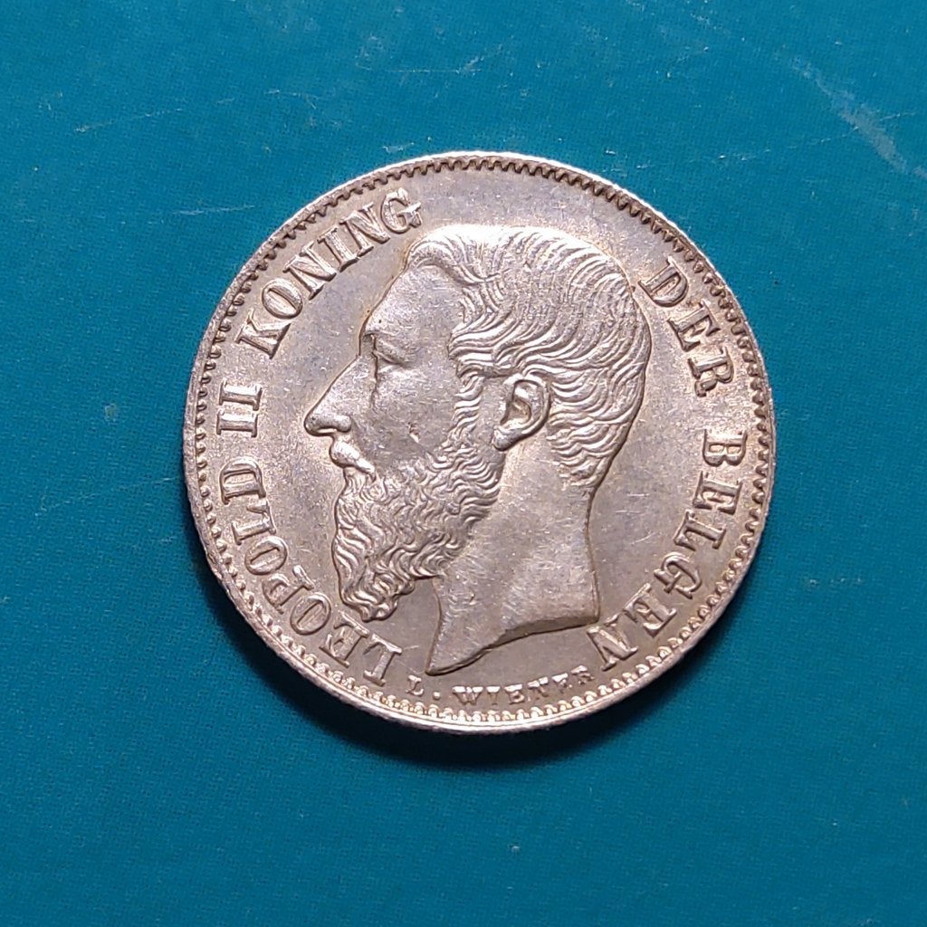 België 50 cent zilver Leopold II 1899 VL - a FDC - 99/86, Timbres & Monnaies, Enlèvement ou Envoi, Monnaie en vrac, Argent, Argent
