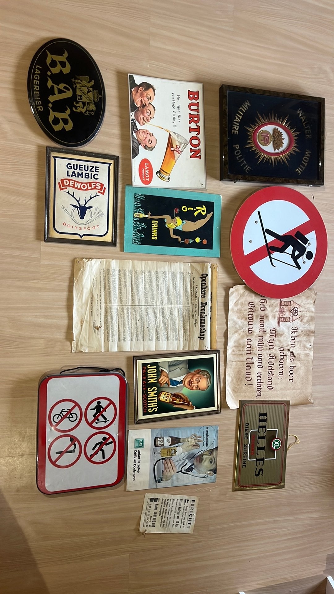 Cafe boarden, posters, wetten, Antiek en Kunst, Ophalen