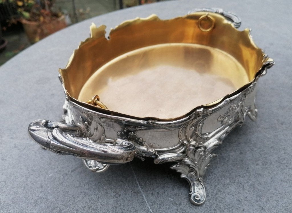 Jardinière-Milieu de Table Louis XV et massif d'argent, Antiquités & Art, Enlèvement ou Envoi, Argent