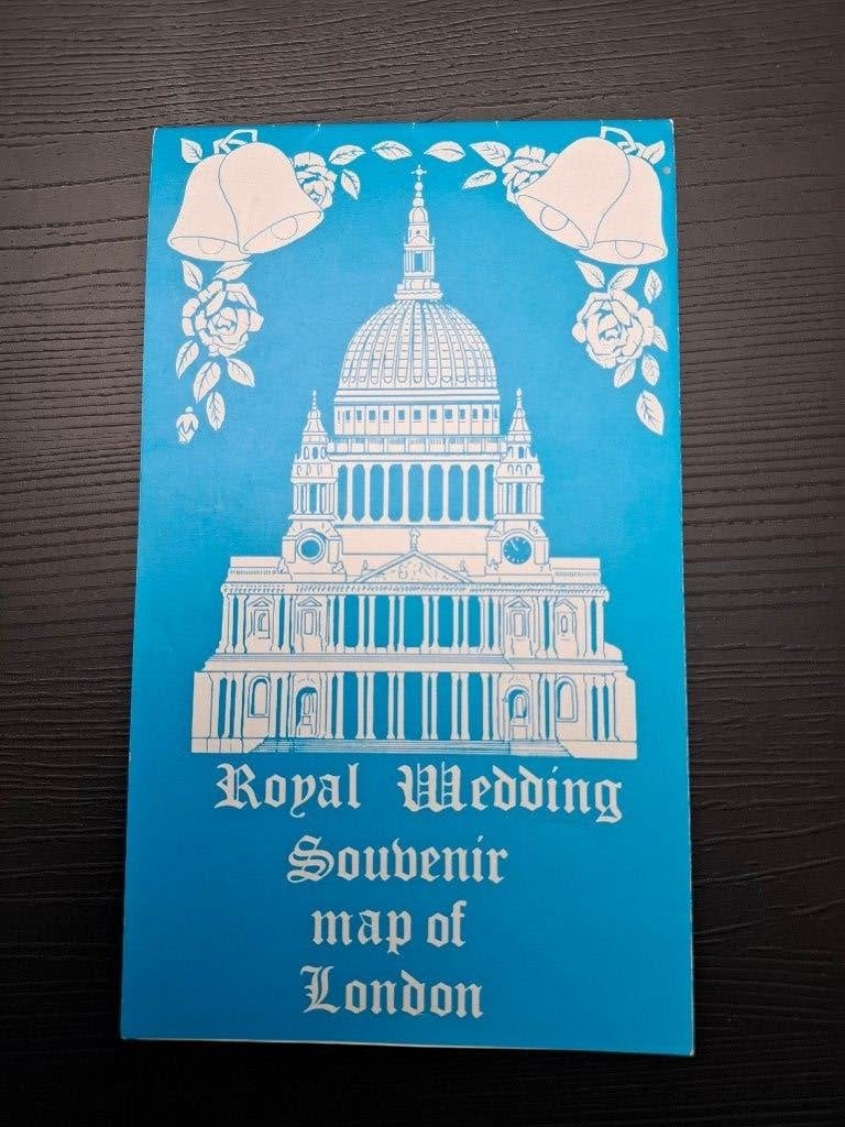Royal wedding Souvenir map of London Diana en Charles 1981, Ophalen of Verzenden