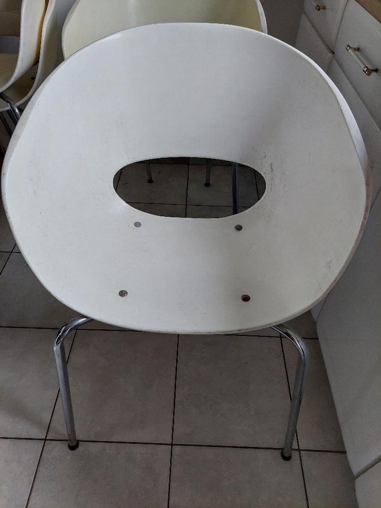 4 Chaises, Enlèvement, Utilisé, Autres matériaux, Blanc