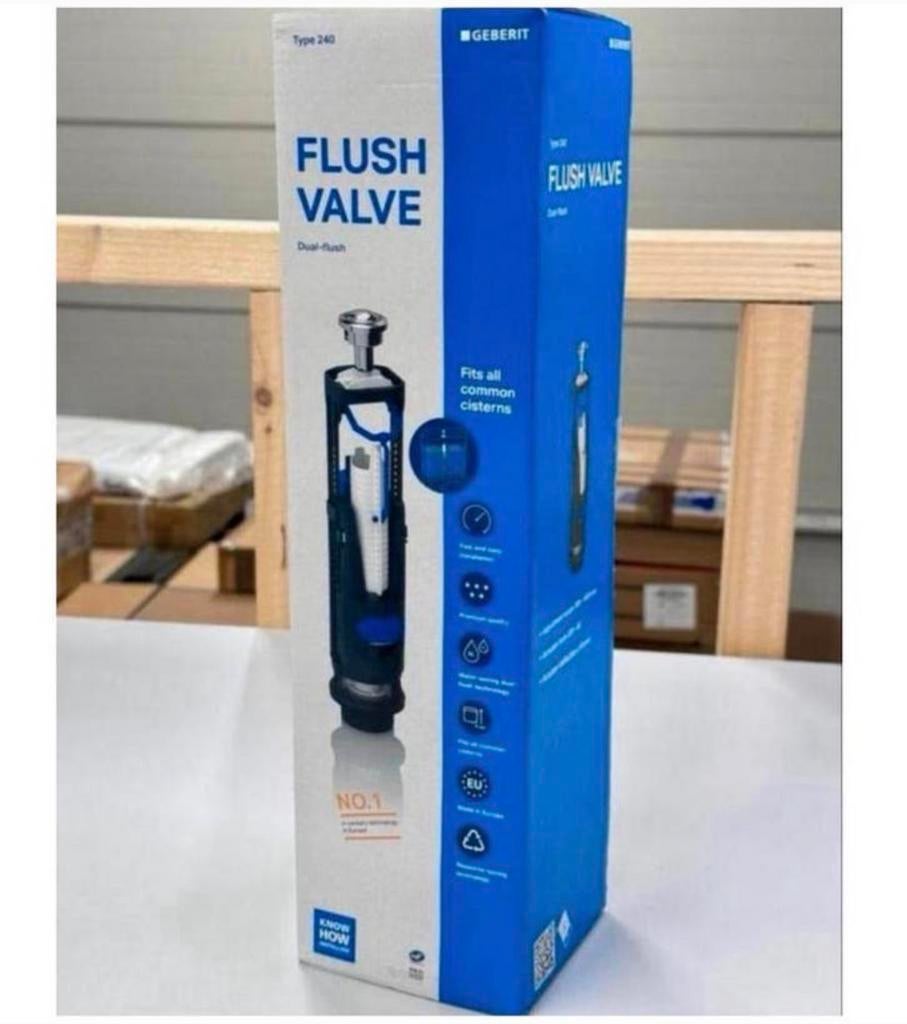 Geberit 236.402.21.1 Dual Flush Valve type-240 afvoerventiel, Doe-het-zelf en Bouw, Ophalen of Verzenden, Nieuw, Chroom, Toilet