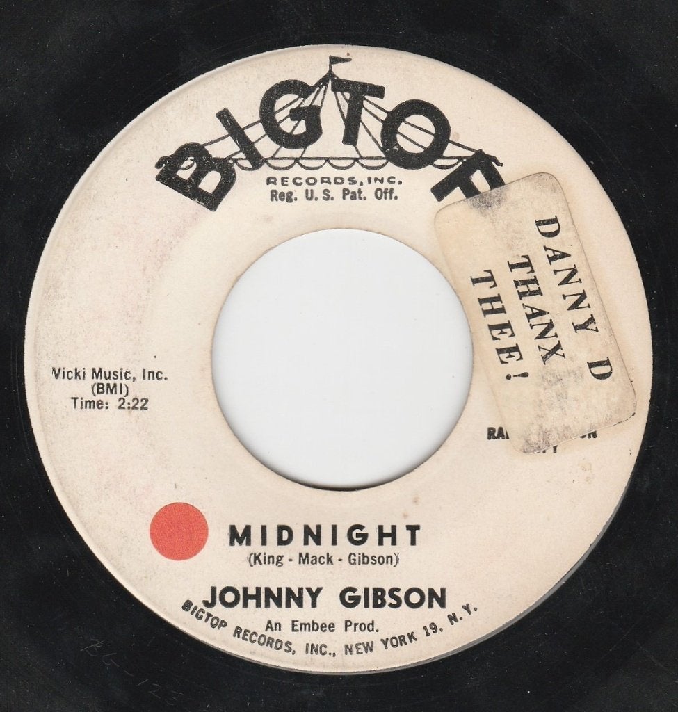 Johnny Gibson / Midnight * Popcorn Instru. *, Enlèvement ou Envoi, Pop, 7 inch, Housse de protection extérieure