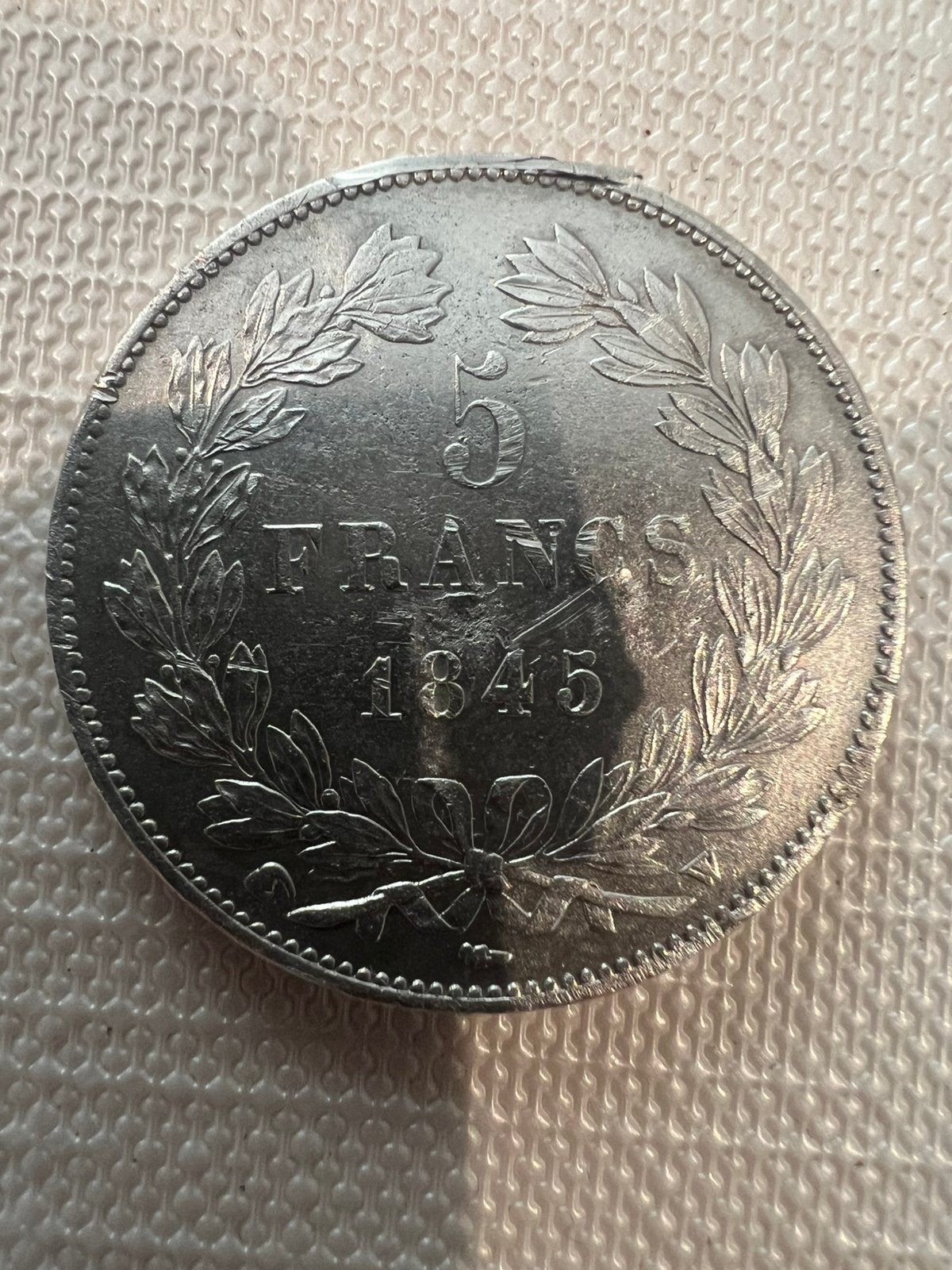 5 Franc 1845 zilver, Postzegels en Munten, Ophalen, Zilver