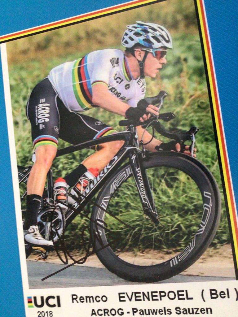 wielerkaart 2018 team acrog wk remco evenepoel signe, Envoi, Comme neuf