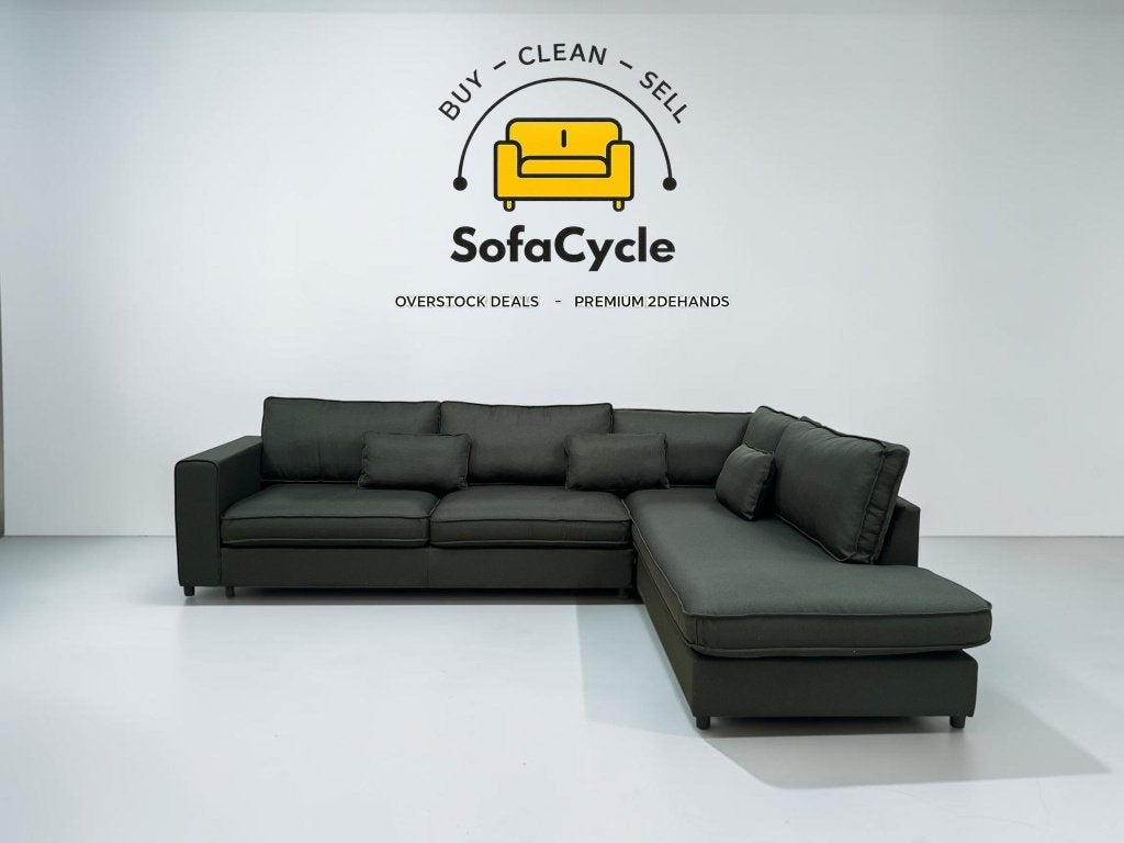 Hoekzetel groen, afneembare hoezen, hoek rechts – nieuw, Gebruikt, Stof, Zonnestraat 223-229, 9600 Ronse, België, Info@sofacycle.be