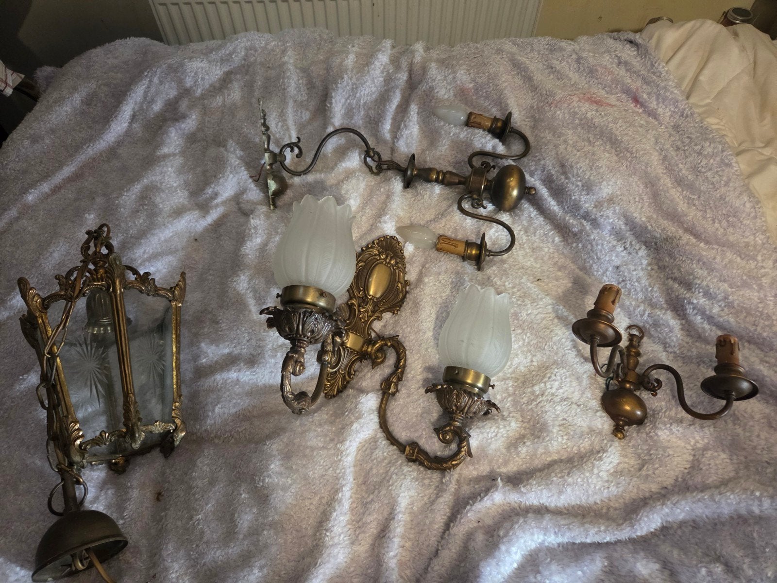 Antieke kandelaars lantarens kristal geslepen glas, Antiek en Kunst, Antiek | Glaswerk en Kristal, Ophalen of Verzenden