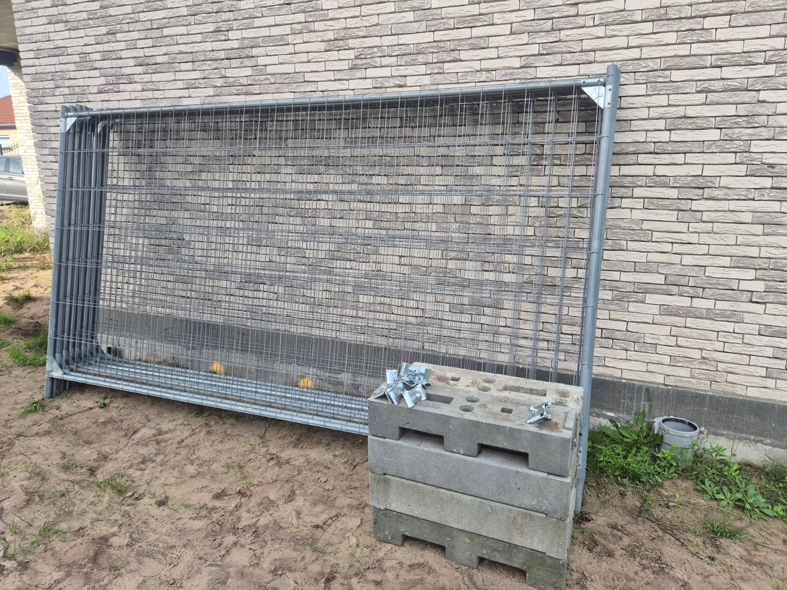 8x Heras hek 3,5m x 2,0m + 8x blok + 7x klem, Ophalen, Zo goed als nieuw